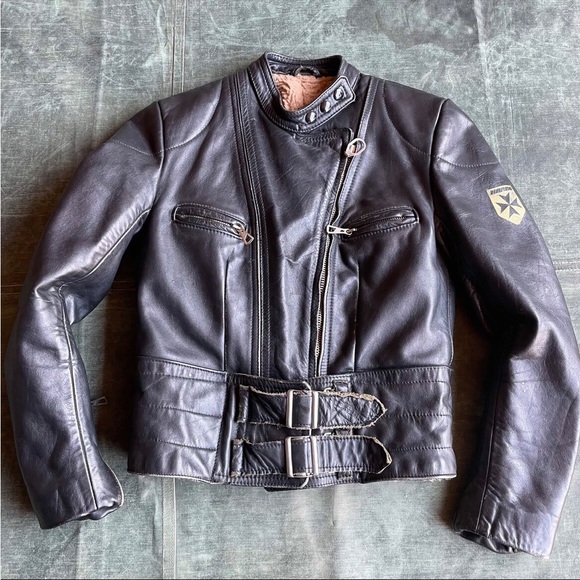 1980’s HARRO Leather Perfecto Style Motorcycle Jacket Black Leather - Picture 7 of 10